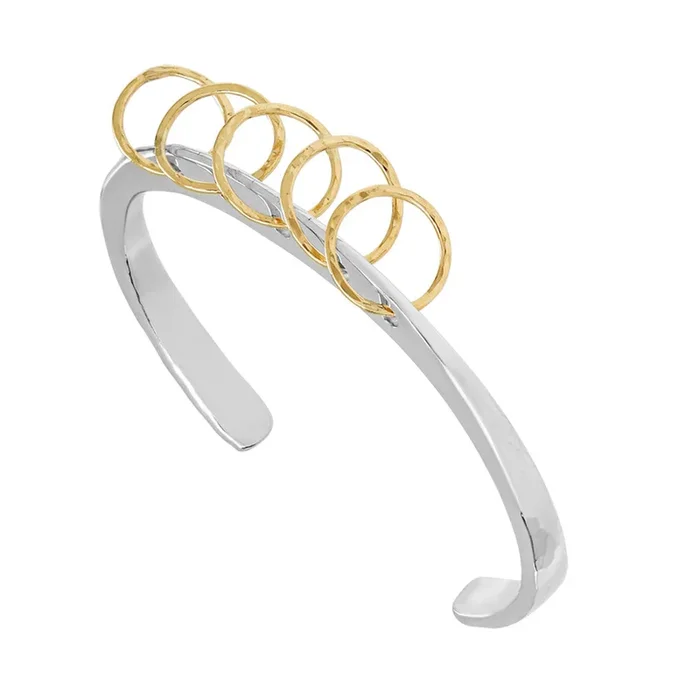 Peter James Kinetic Five Ringed Cuff Bracelet