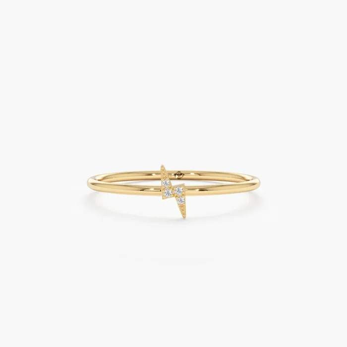 Petite Diamond Lightning Bolt Ring, Electra
