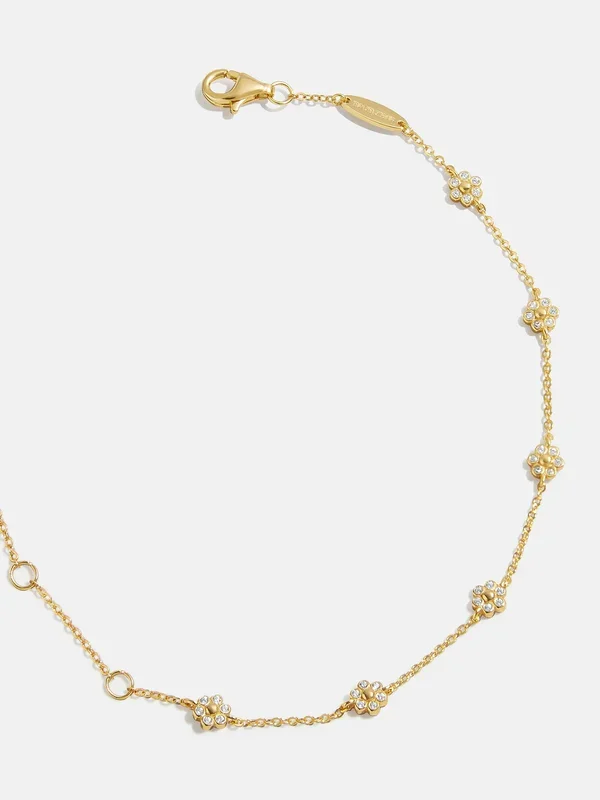 Petunia 18K Gold Bracelet – Clear Flower