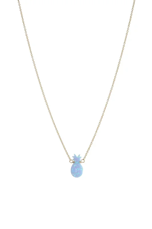 PINEAPPLE | Opal Charm on a Gold Filled Chain Necklace
