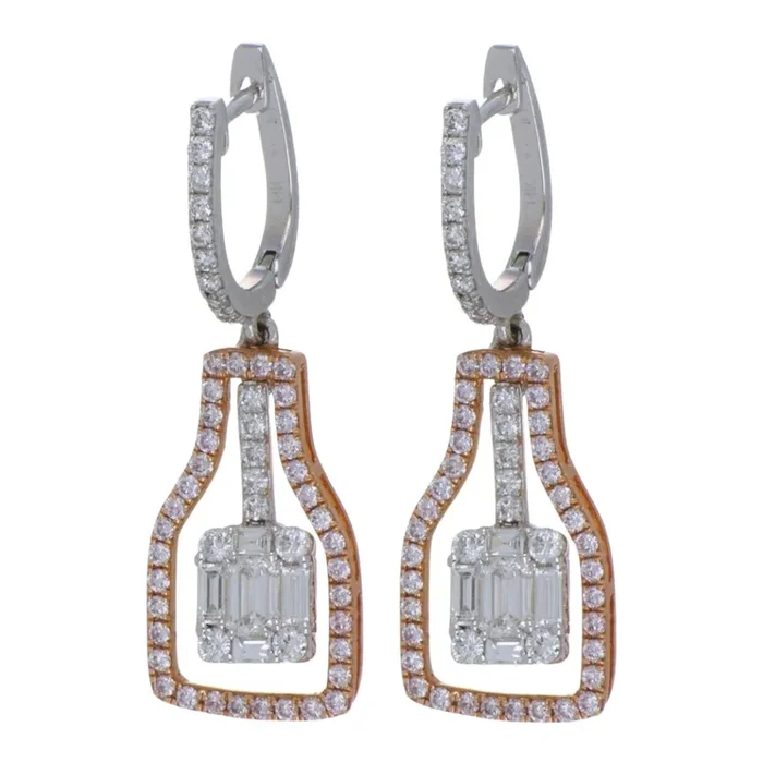 Pink Diamond Earrings (White Diamond 1.07 cts. White Diamond Included cts. Pink Diamond 0.51 cts.)