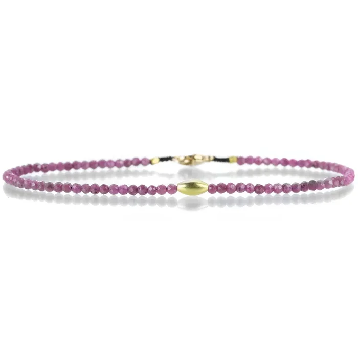 Pink Ruby Bead Bracelet