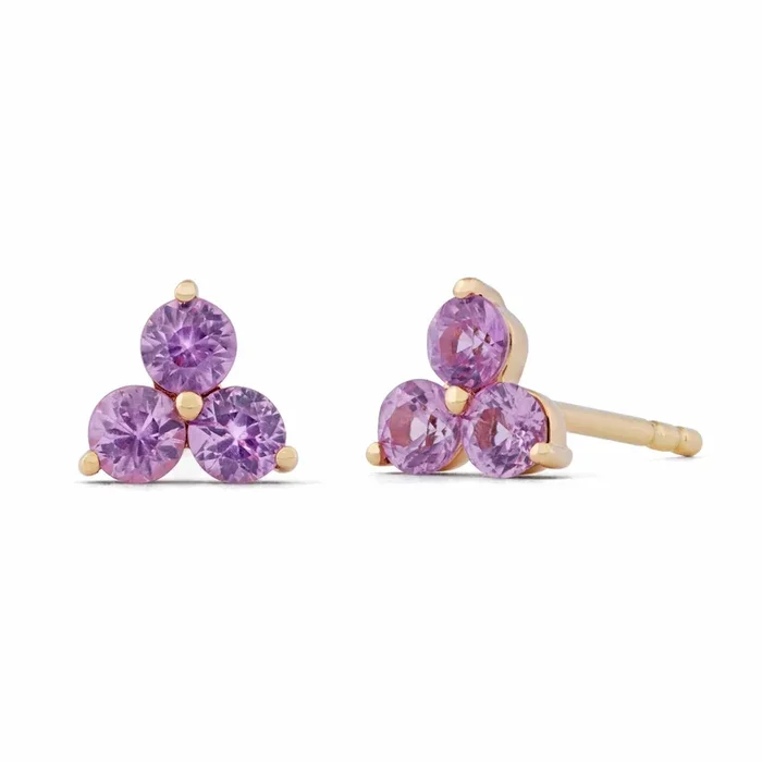 Pink Sapphire Florette Studs