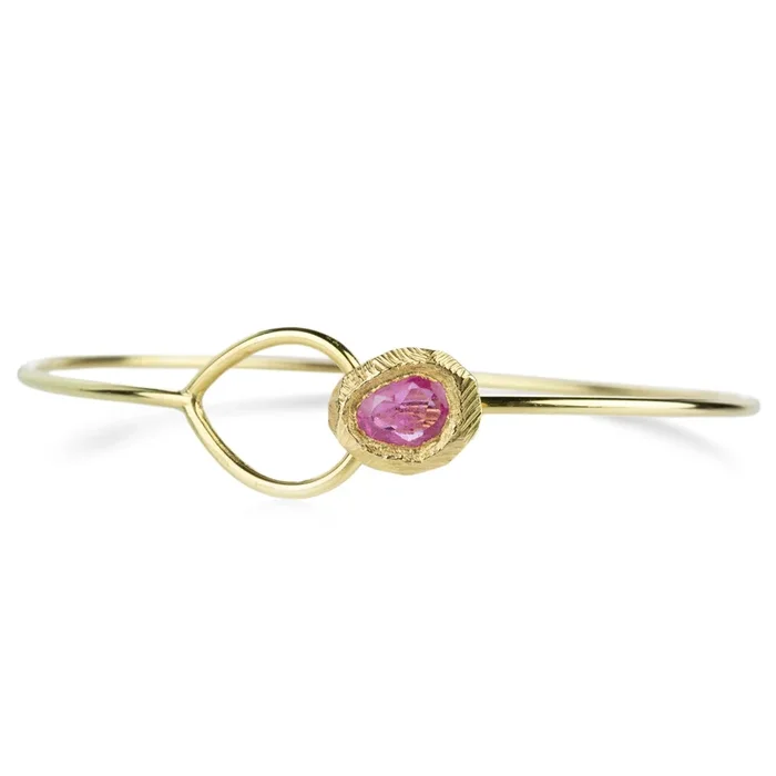 Pink Sapphire Interlocking Cuff Bracelet