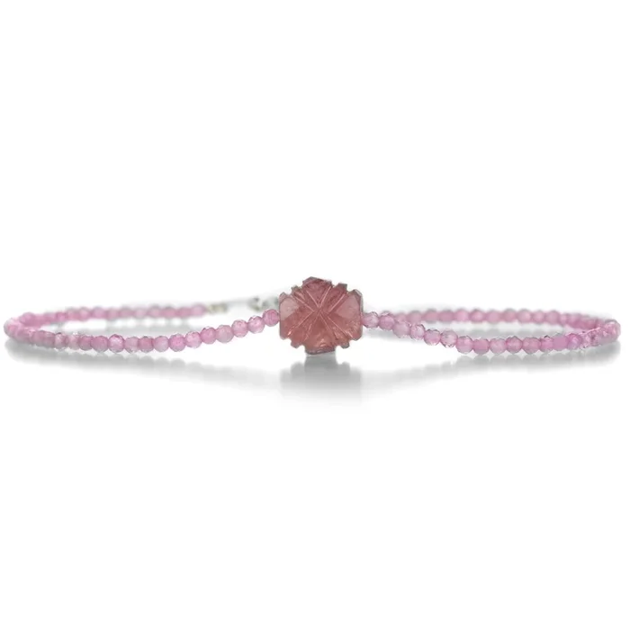Pink Tourmaline and Tourmaline Bracelet