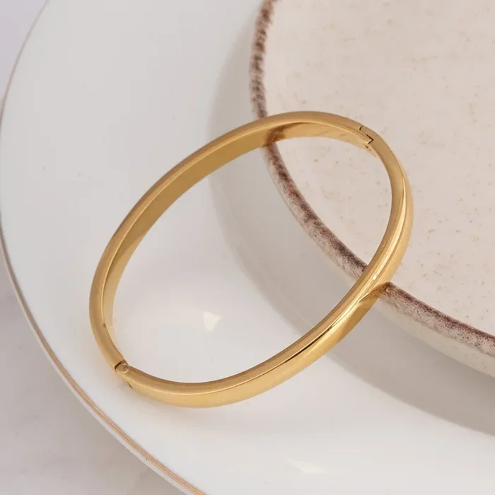 Plain Gold Bangles Bracelet – 4 mm