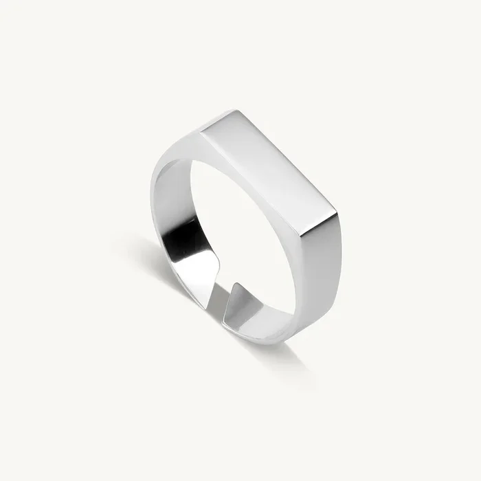 Plain Silver Bar Ring