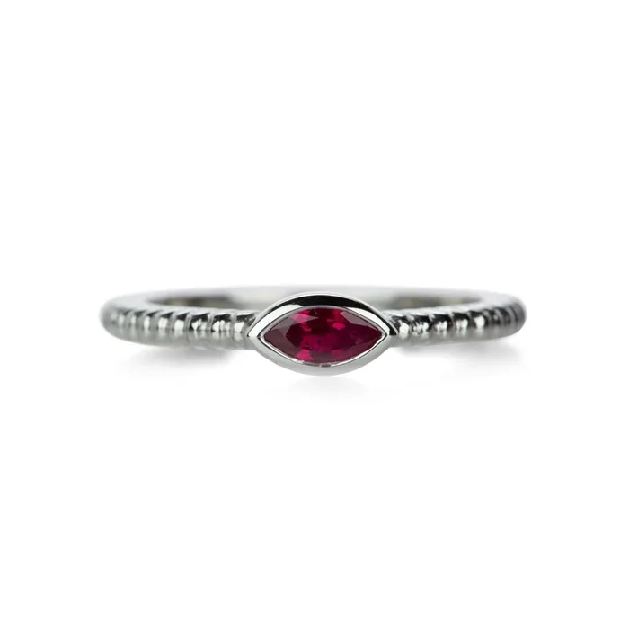 Platinum Marquise Ruby Band