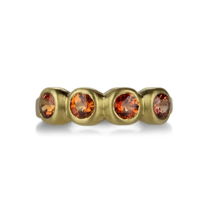 Porch Skimmer Band with Orange Sapphires