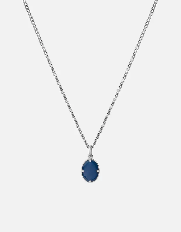Portal Necklace, Sterling Silver/Blue