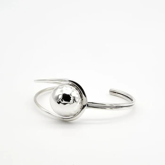 Pounded Bead Sterling Silver Cuff