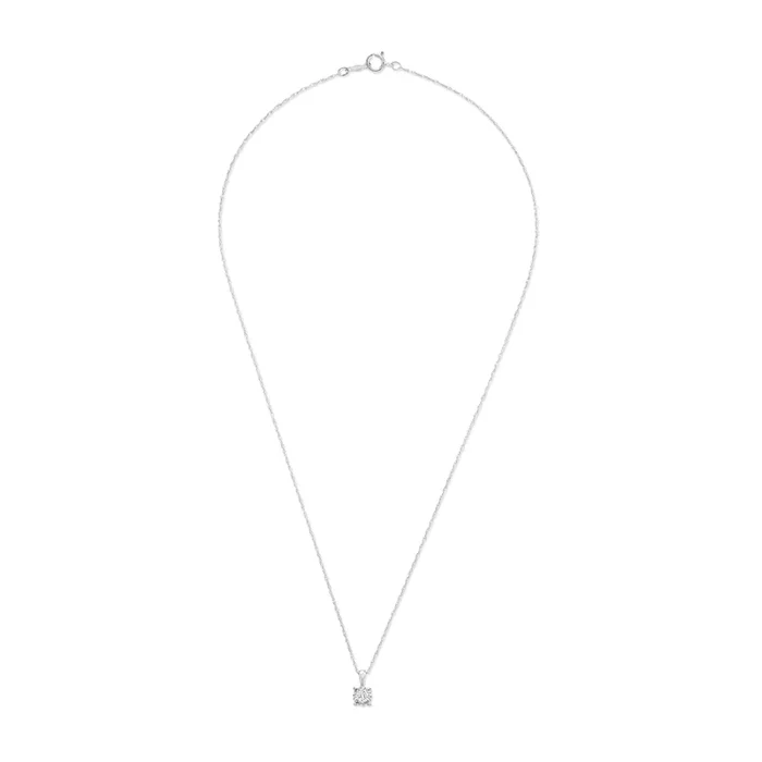 Pre-Owned Kay 1/4ct tw Diamond Solitaire Pendant Necklace in 10k White Gold