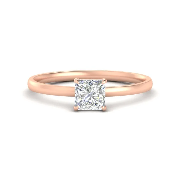 Princess Cut 4 Prong Classic Solitaire Ring