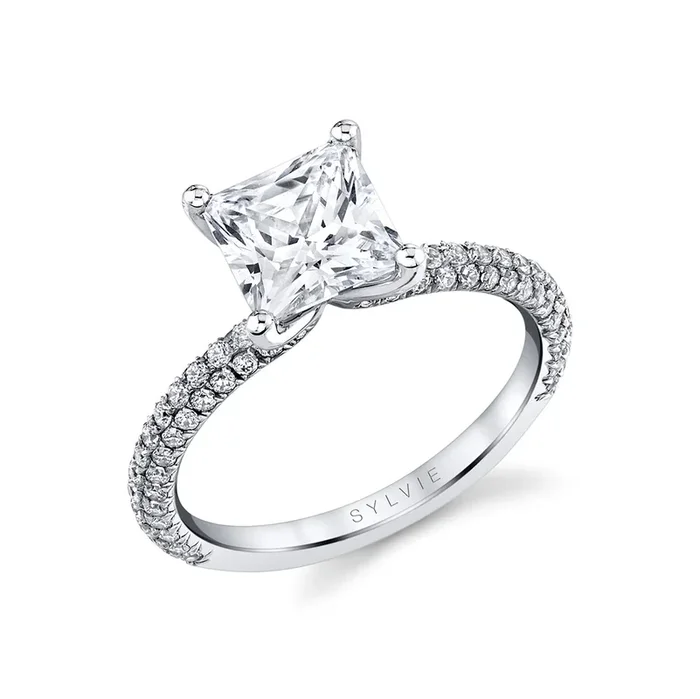 Princess Cut Classic Pave Engagement Ring – Braylin