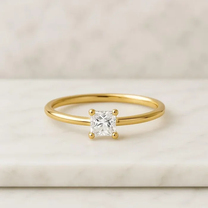 Princess Cut Solitaire Lab Grown Diamond Engagement Ring