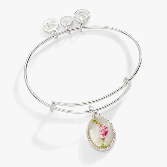 Printed Flower ‘Mom’ Charm Bangle