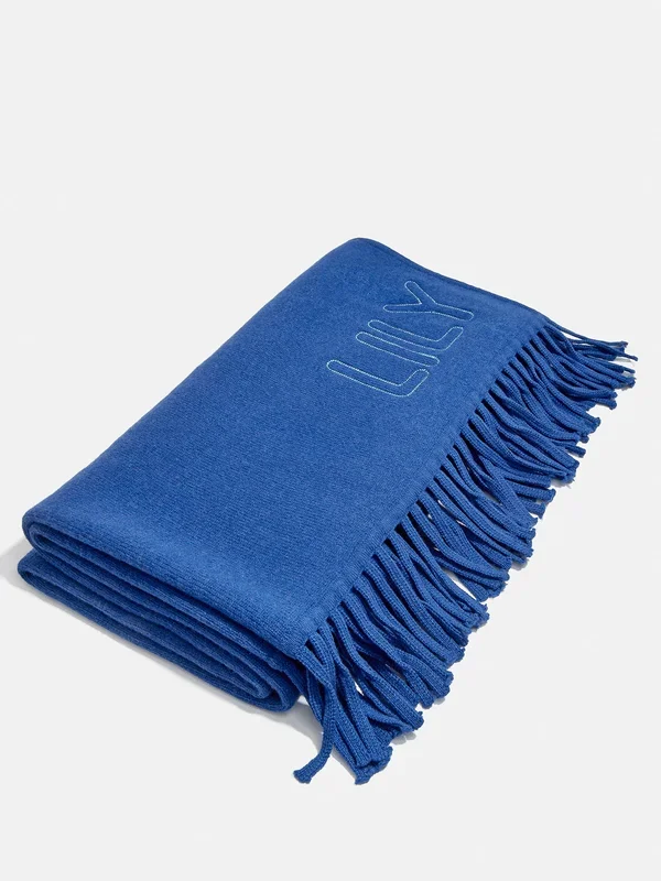 Pure Merino Wool Custom Blanket – Royal Blue/Sky Blue