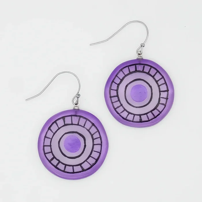 Purple Artful Lines Earring