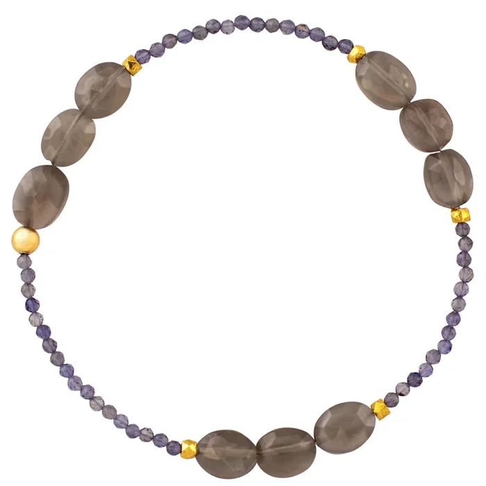 Pyrite’s Booty Bracelet in Grey Moonstone & Iolite