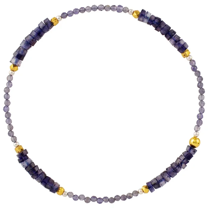 Pyrite’s Booty Bracelet in Iolite Heishi & 2mm Iolite