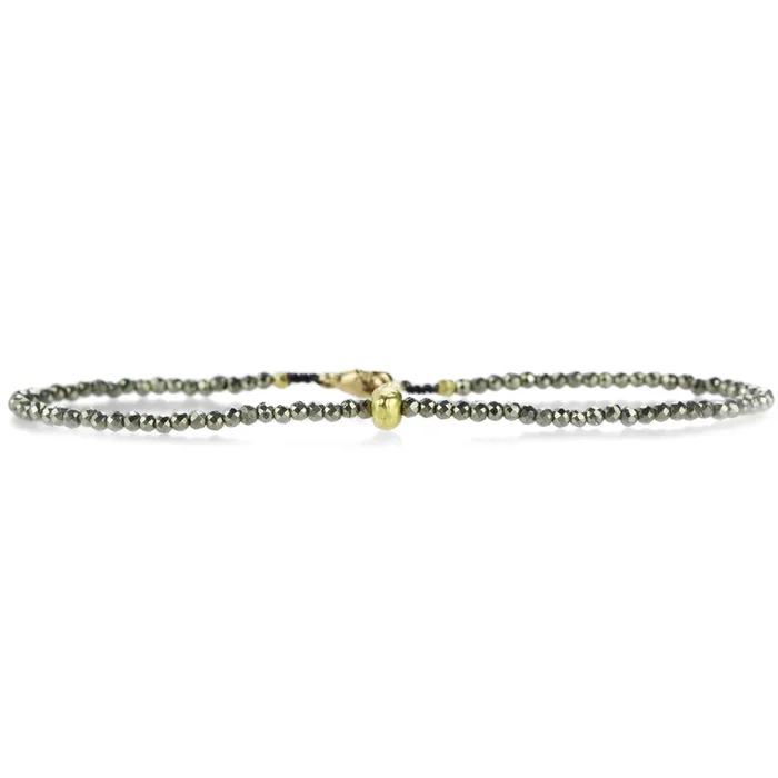Pyrite and 18k Yellow Gold Bead Bracelet