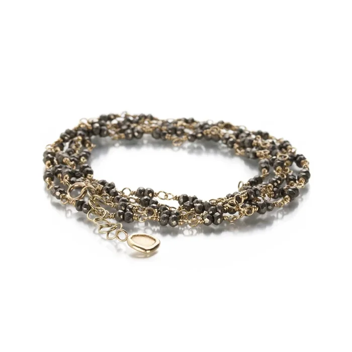 Pyrite Tied Gemstone Wrap Bracelet