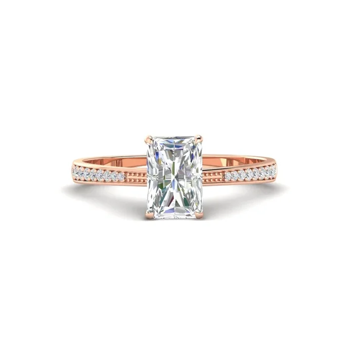 Radiant Cut Pave Engagement Ring