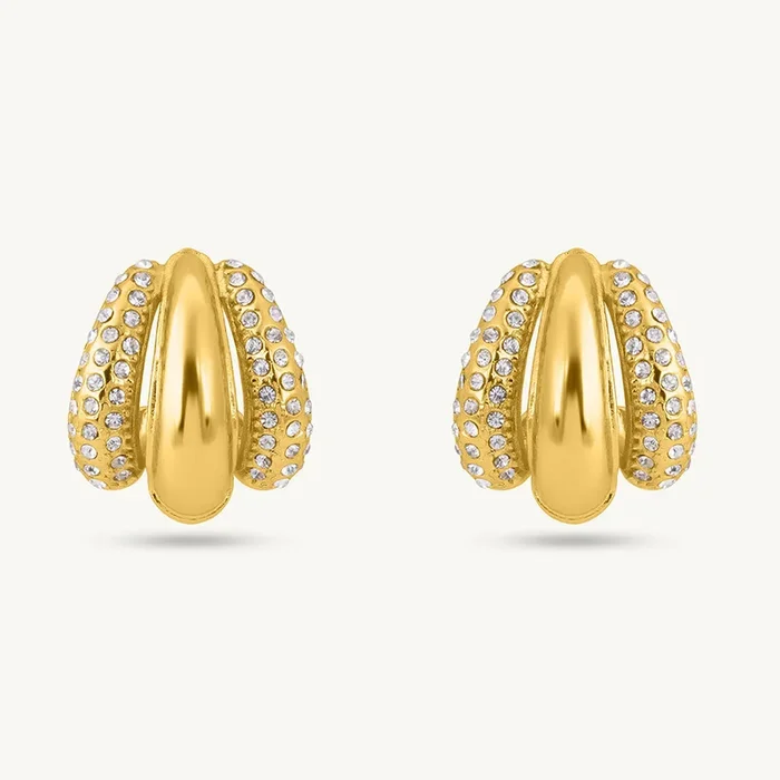 Radiant Gold & Crystal Luxe Earrings