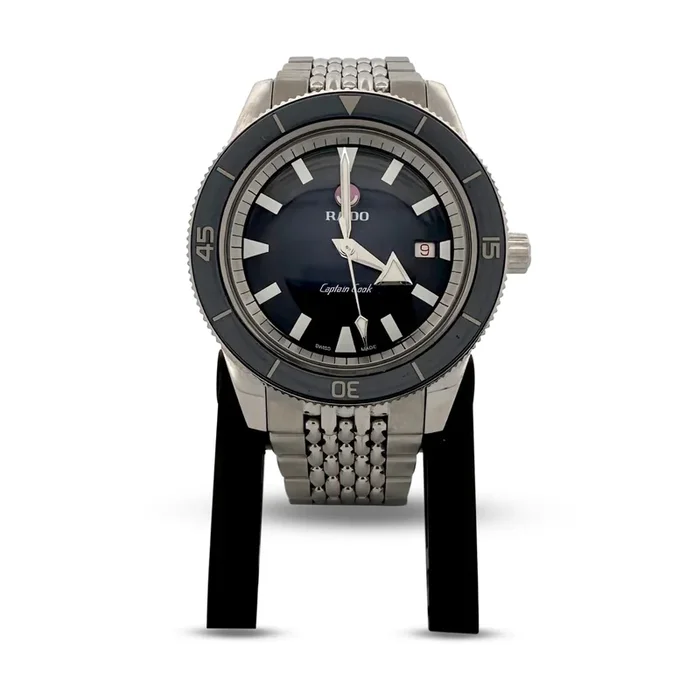 Rado Captain Cook Automatic Blue Dial Stainless Steel Watch with Box & Papers