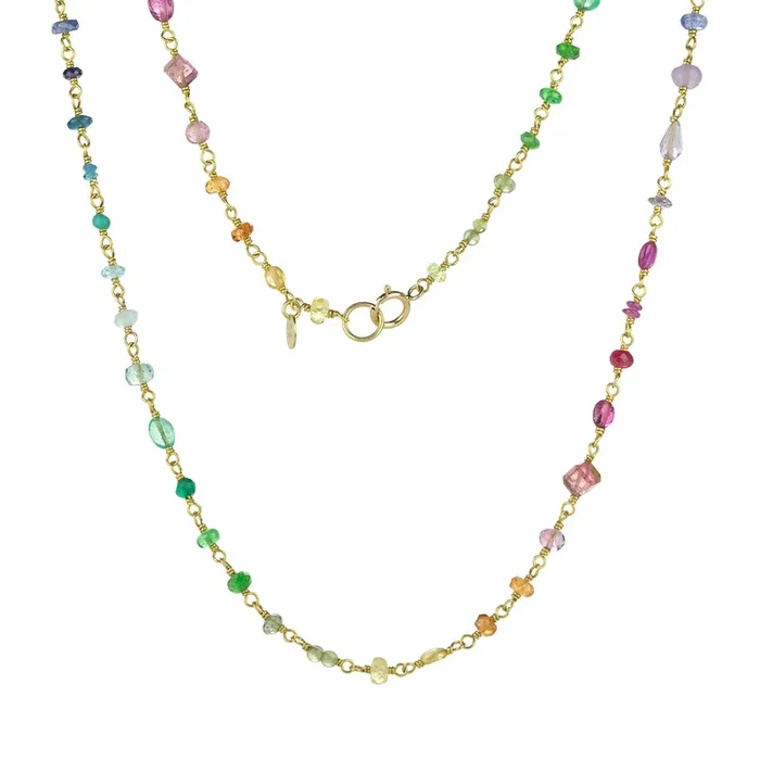 Rainbow Multistone Spun Sugar Necklace