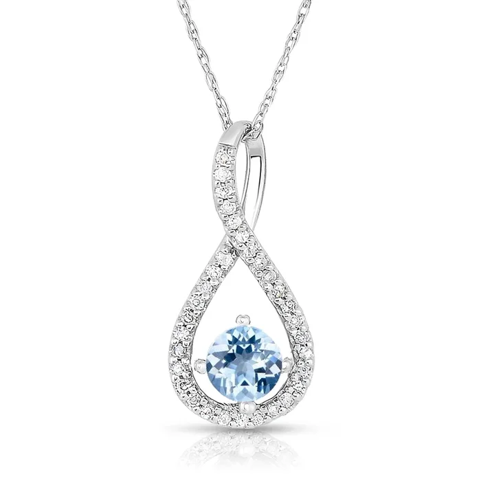 Raindrop Aquamarine Twist Pendant