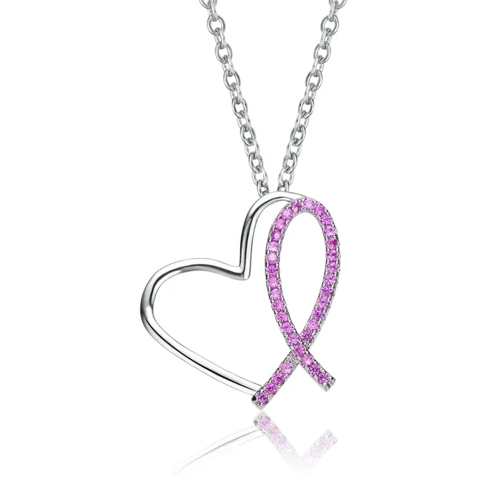 Raquelle Pink Heart Loop Necklace