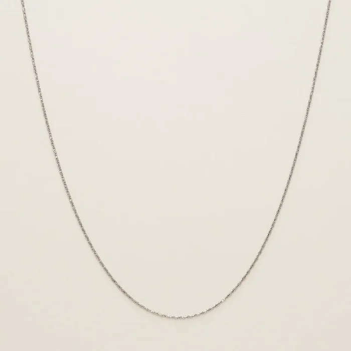 Raso Chain in 14kt White Gold (18 inches and 1mm wide)