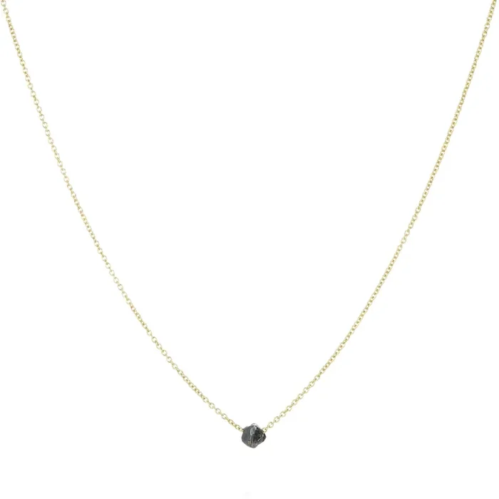 Raw Black Diamond Pendant Necklace