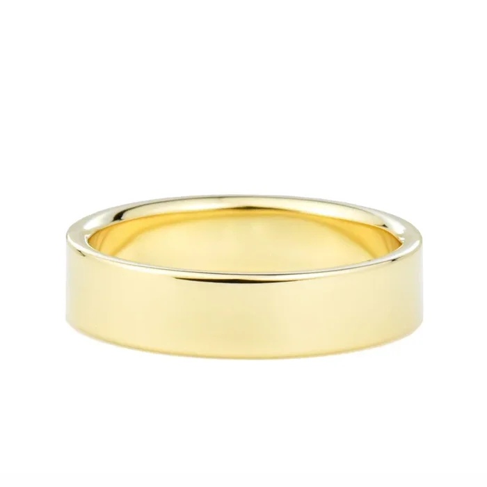 Ready To Ship – 5mm Flat Wedding Band (Size 11, 18K Yellow Gold)