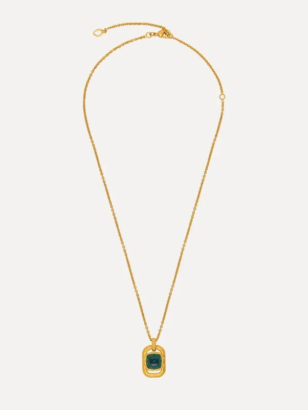 Rectangle Crystal Pendant Necklace