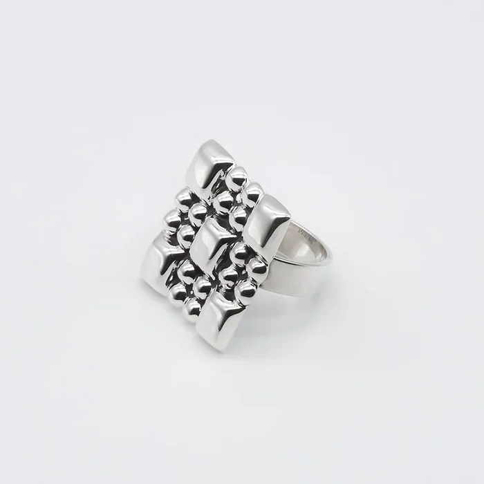 Rectangle Panel Sterling Silver Ring