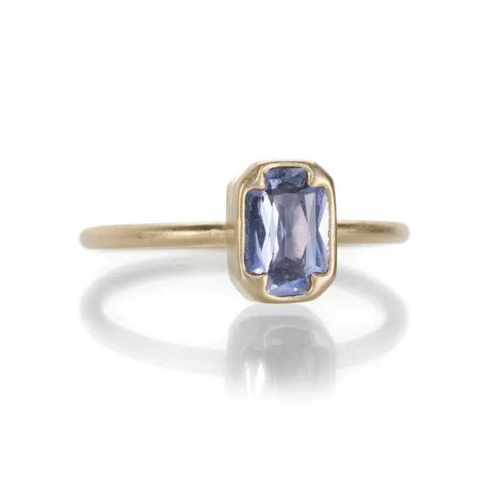 Rectangular Blue Sapphire Ring