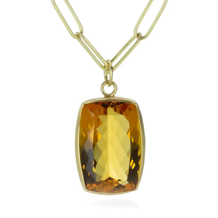 Rectangular Dark Citrine Pendant (Pendant Only)