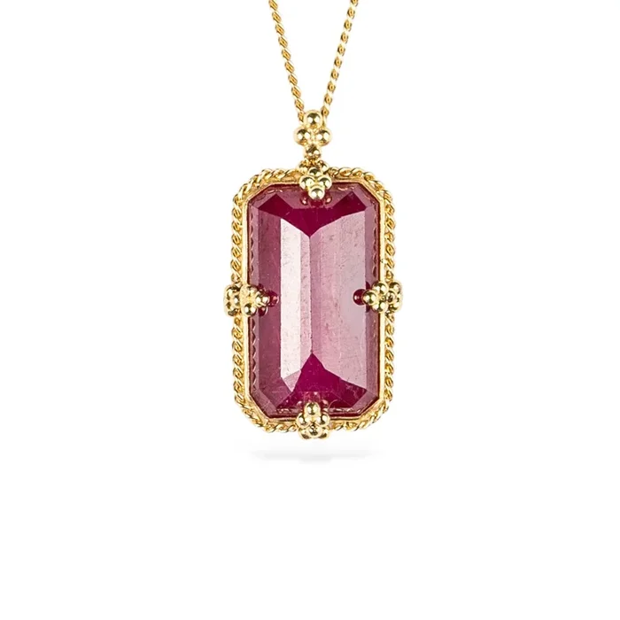 Rectangular Ruby Necklace