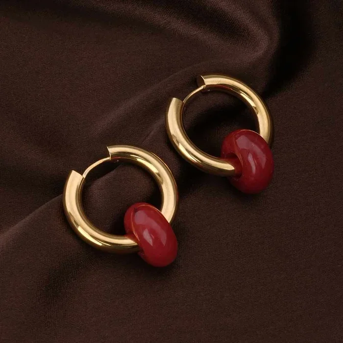 Red Acrylic Drop Earrings