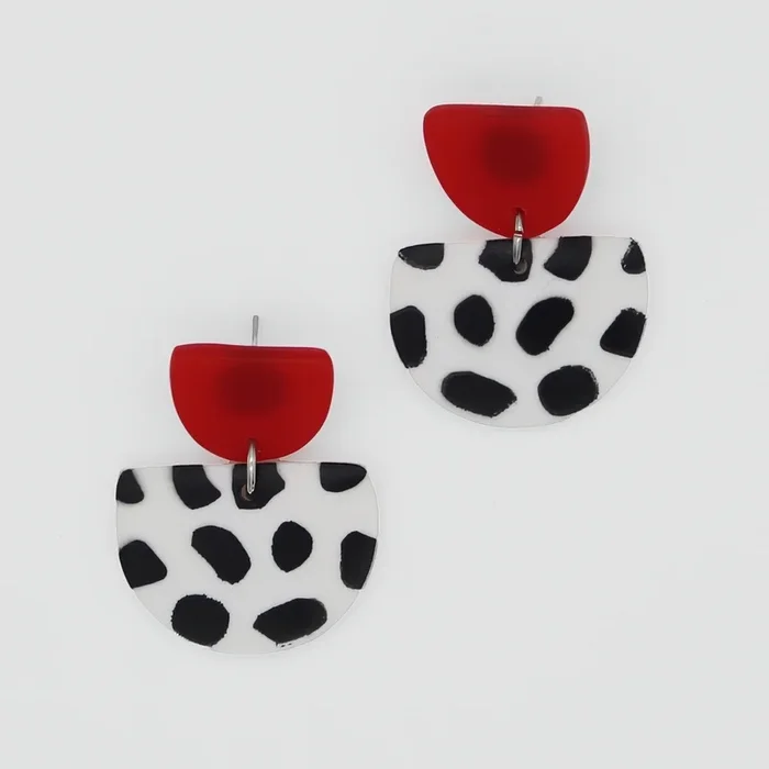 Red Cleo Dot Earrings