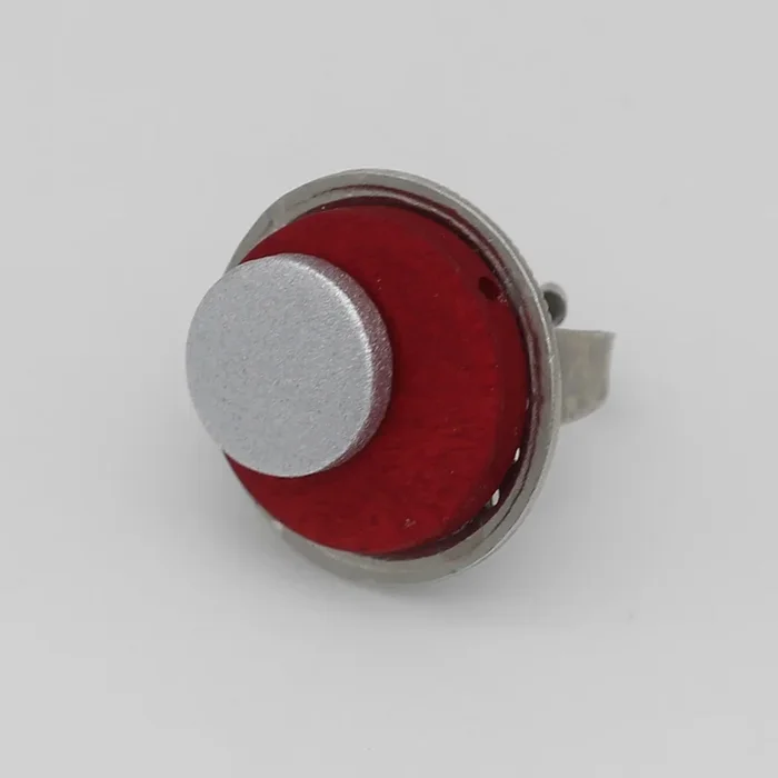 Red Stacked Luna Ring