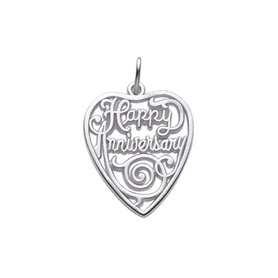 Rembrandt Heart Anniversary Charm in Sterling Silver