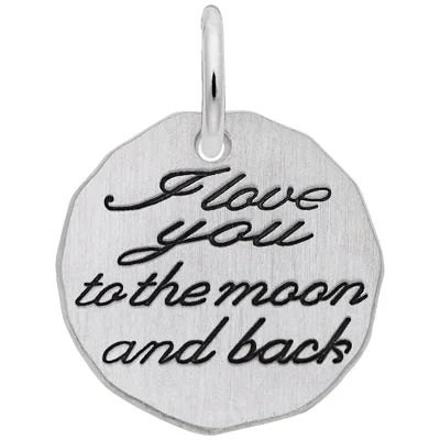 Rembrandt I Love You To The Moon and Back Charm in Stering Silver