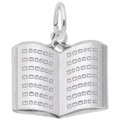 Rembrandt Open Book Charm in Sterling Silver