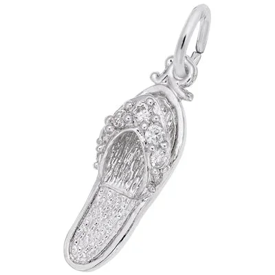 Rembrandt Sandal Charm in Sterling Silver with Cubic Zirconia