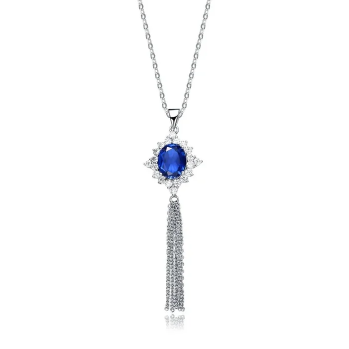 Renee Blue Tassel Necklace
