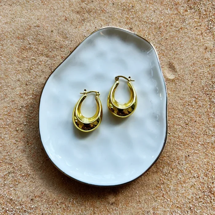 Retro Hoop Earrings – Mini Teardrop