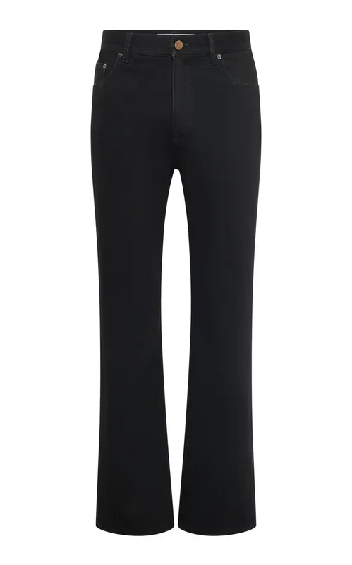 Rey Straight-leg Five Pocket Pant in Black Recycled Cotton Denim
